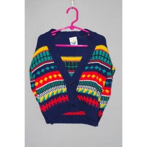 Vintage Boys Sweater New Legends Geometric Primary Colors 80s EUC‎ USA 4